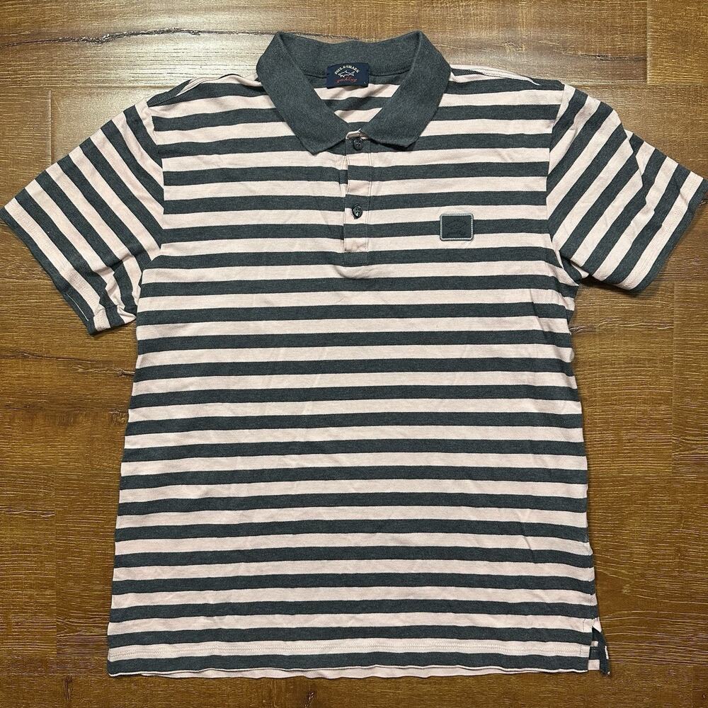 Paul & Shark Yachting Polo Shirt Mens M Pink Stripe Boat City Luxury Italy